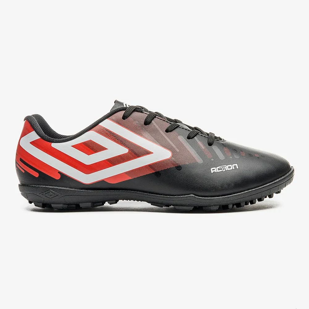 CHUTEIRA ACTION SOC  U01FB00249 142-PRETO/VERMELHO/BRANCO 37