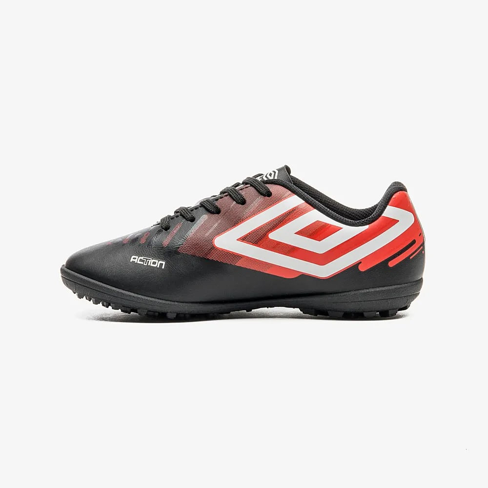 CHUTEIRA ACTION JR SOC  U07FB00286 142-PRETO/VERMELHO/BRANCO 36