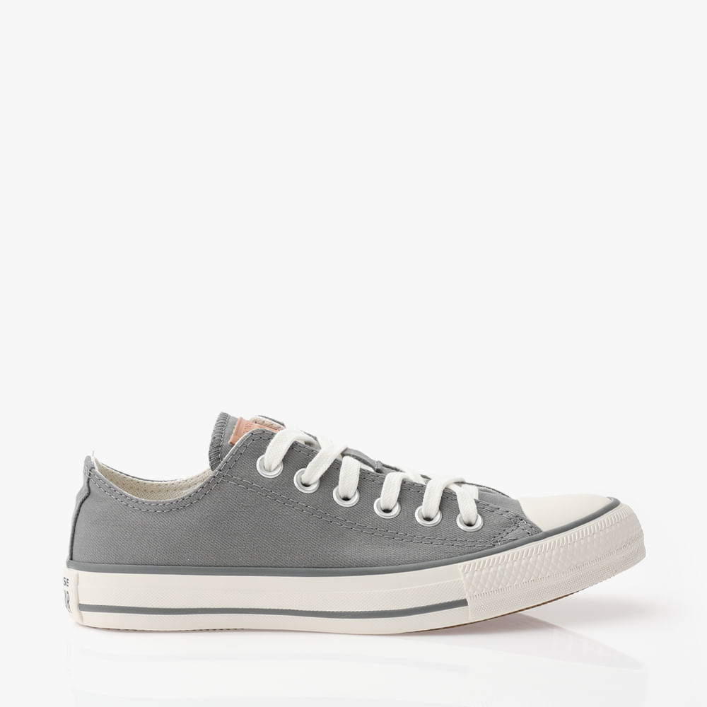 TENIS CHUCK TAYLOR ALL STAR CT1873 CT1873 0002-ALUMINIO/BEGE VAQUETA/AMENDOA 35
