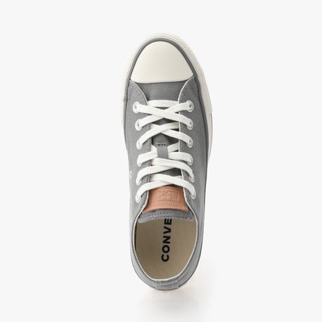 TENIS CHUCK TAYLOR ALL STAR CT1873 CT1873 0002-ALUMINIO/BEGE VAQUETA/AMENDOA 35