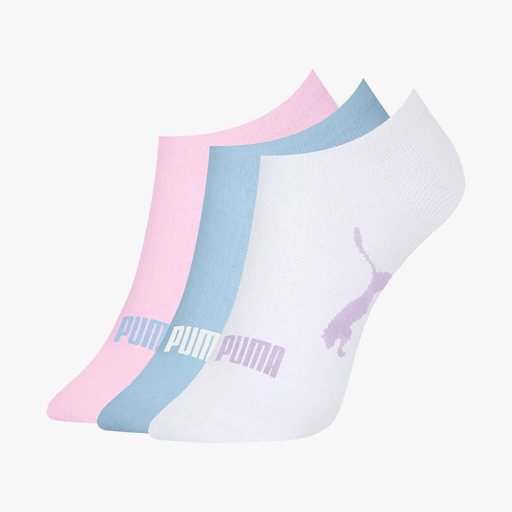 MEIA KIT C/ 3 INVISIVEL PUMA FEM 4755-001 993-BCO/AZ/ROSA 34-39