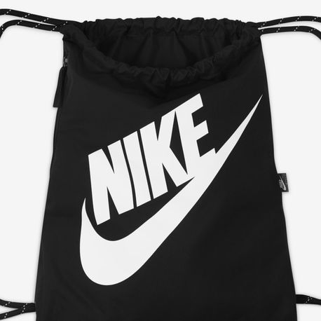 SACOLA NK HERITAGE DRAWSTRING - FA21 DC4245-010 010 - BLACK/BLACK/(WHITE) UNICO