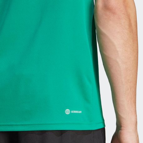 CAMISETA ESSENTIALS BASE IC7432 COURT GREEN/WHITE P