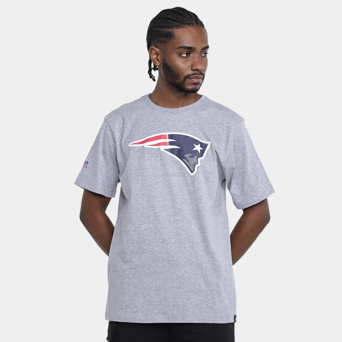 CAMISETA NFL PLAYER PATRIOTS NF024 CINZA/MESCLA G