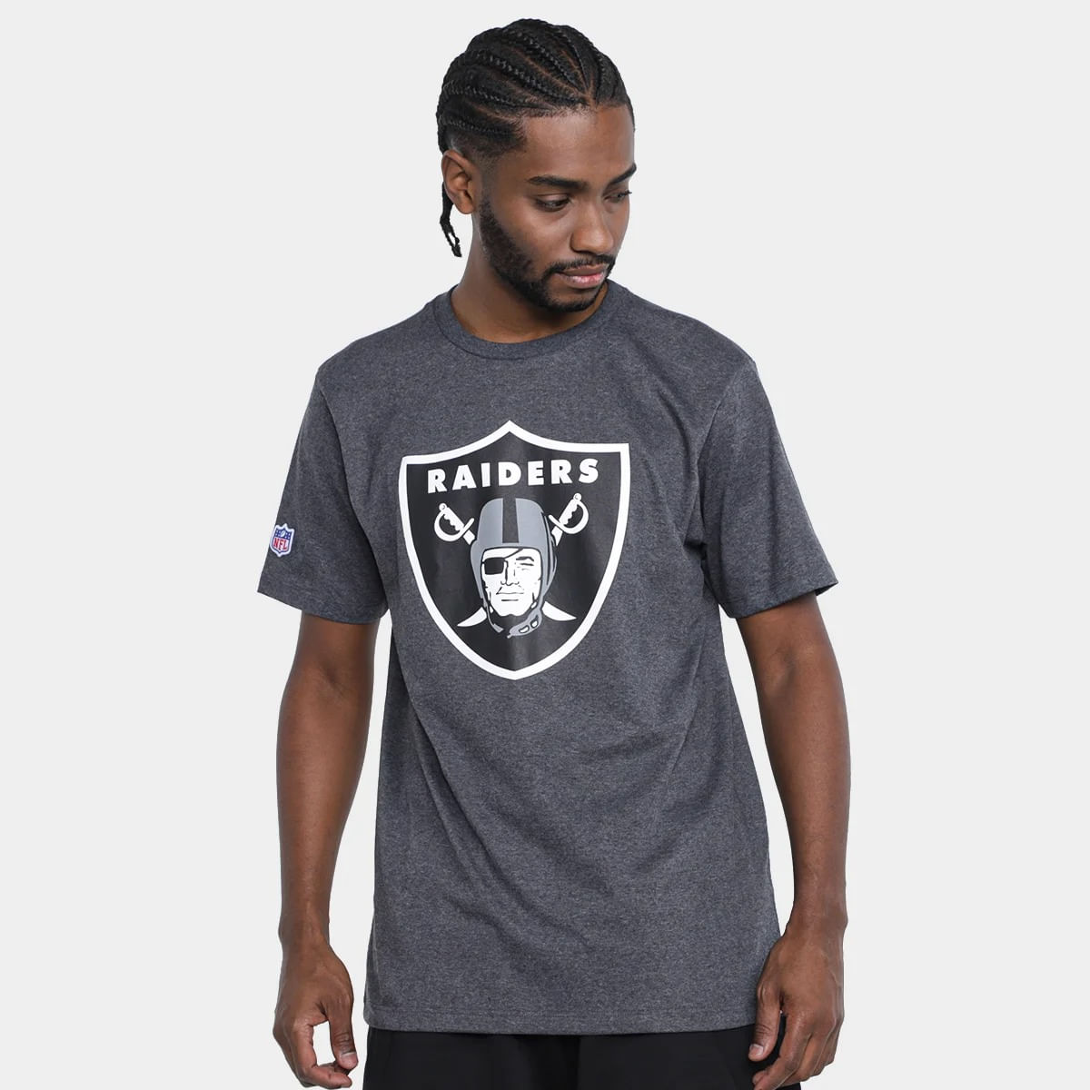 CAMISETA NFL RAIDERS NF026 PRETO/MESCLA M