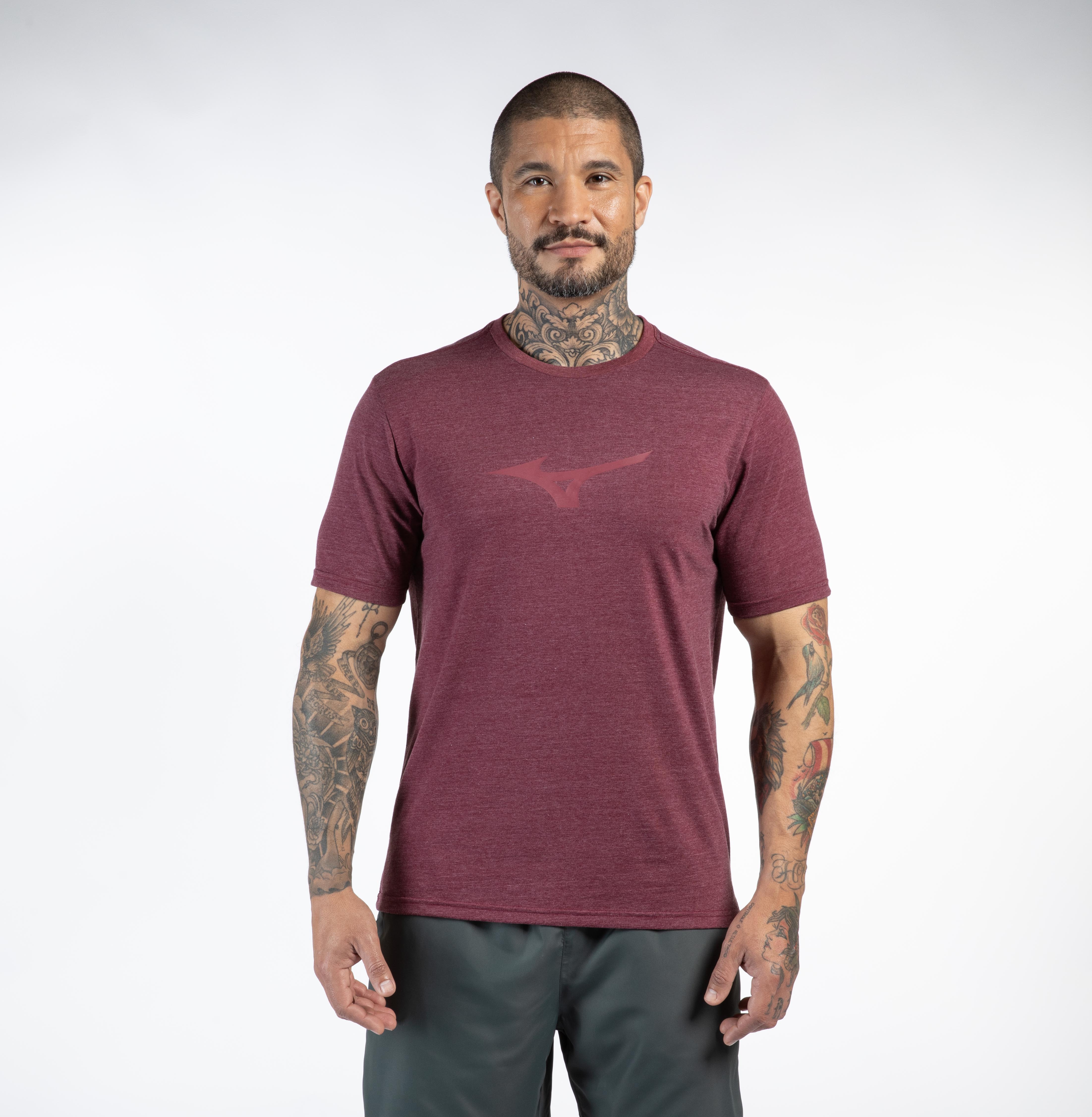 T-SHIRT MIZUNO LIFESTYLEM MIMAT4660 MESCLA BORDO WINDSOR GG