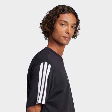 CAMISETA MASCULINA 3 STRIPES JW1949 BLACK/WHITE GG