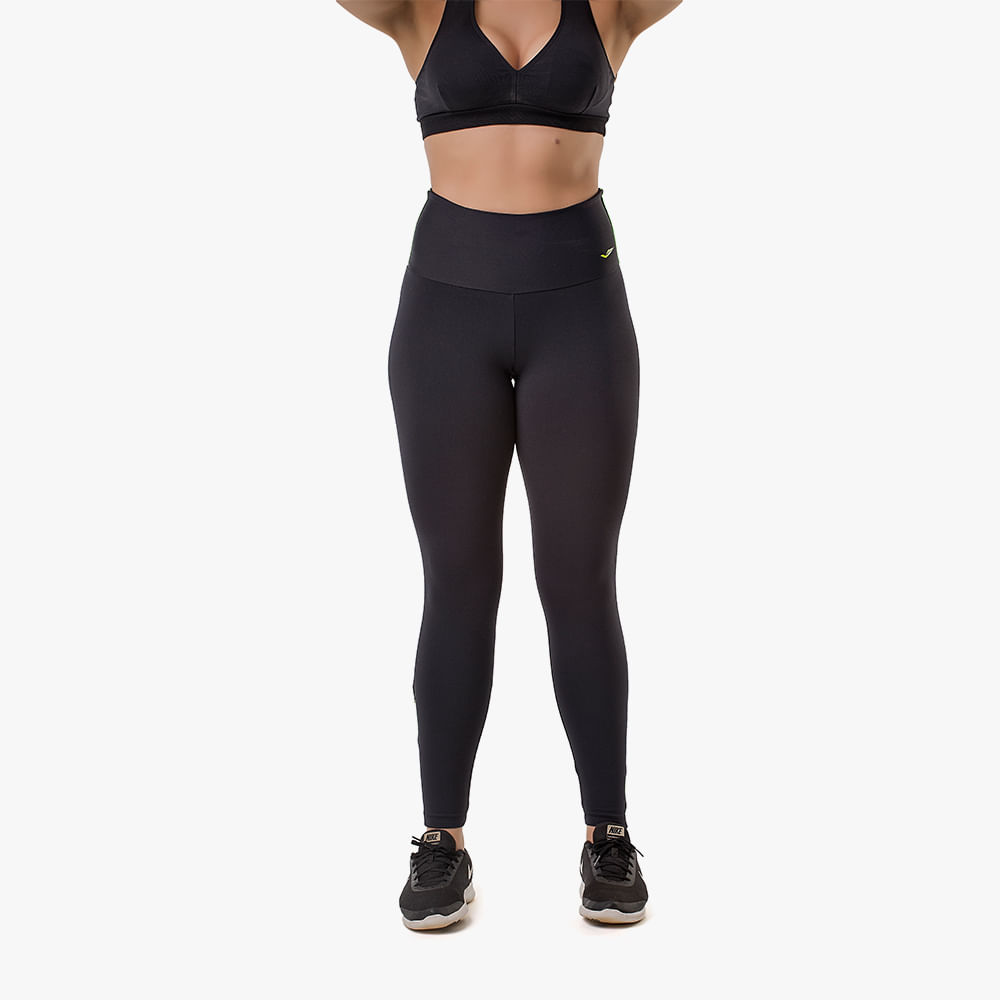 CALÇA LEGGING 129 317 PRETO/VERDE FLUOR GG