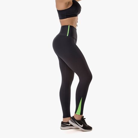 CALÇA LEGGING 129 317 PRETO/VERDE FLUOR GG