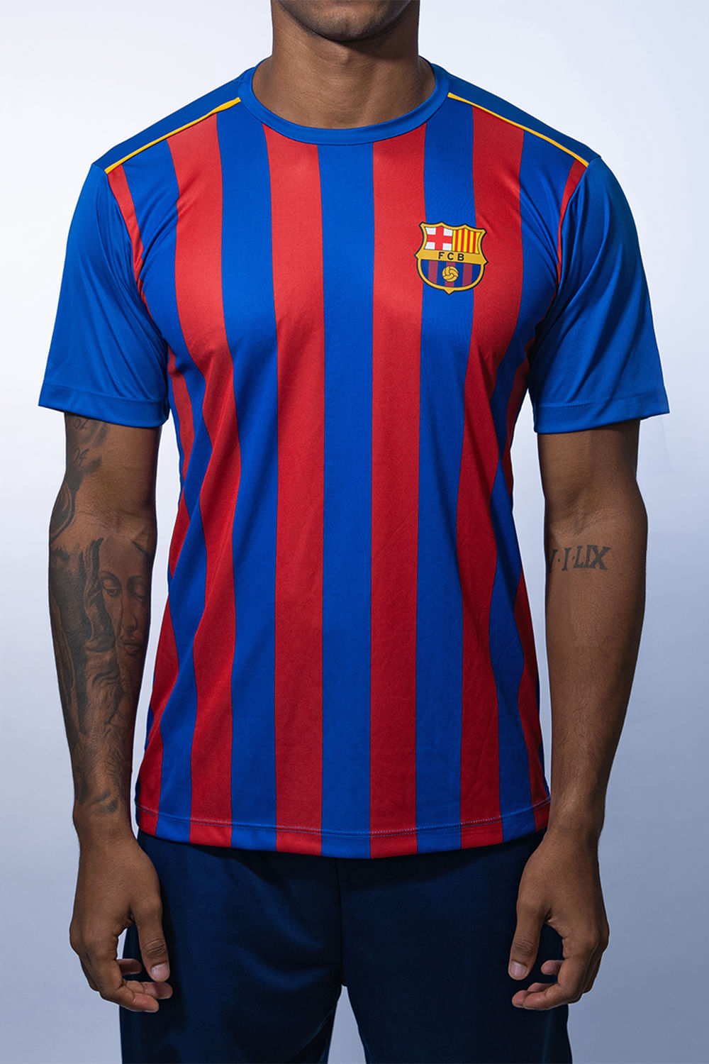 BARCELONA DRYFIT T-SHIRT B14193BC AZUL/VERMELHO GG