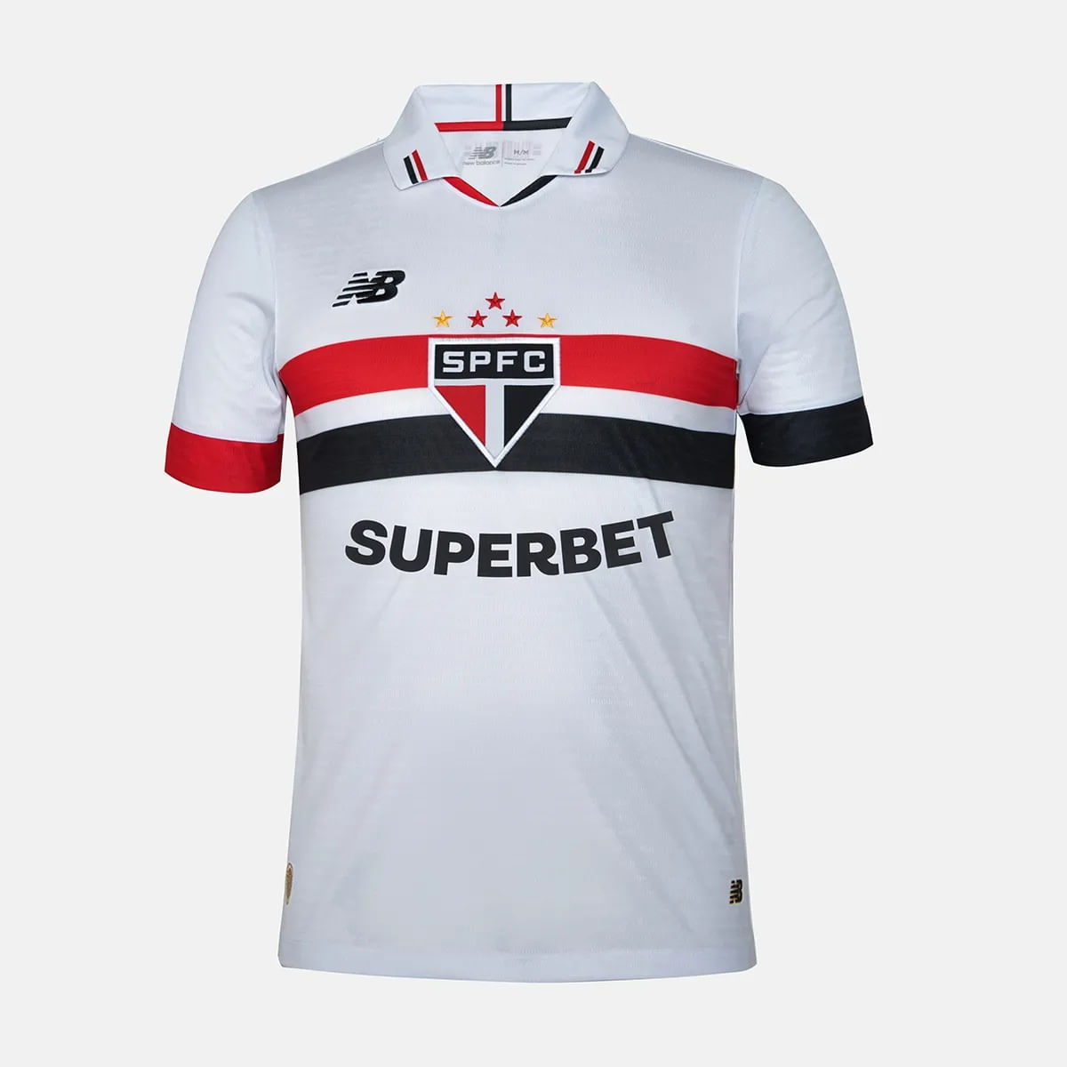 CAMISA MASC SPFC HOME 2024 TORCEDOR MT830476 BCO/VERM/PTO P