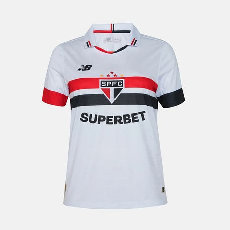 CAMISA FEM SPFC HOME 2024 TORCEDOR WT830478 BCO/VERM/PTO PP