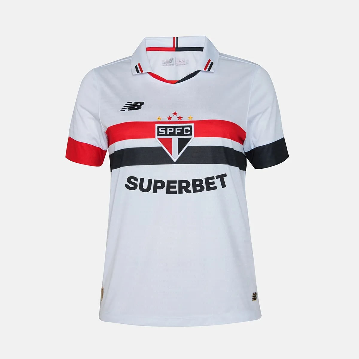 CAMISA FEM SPFC HOME 2024 TORCEDOR WT830478 BCO/VERM/PTO PP