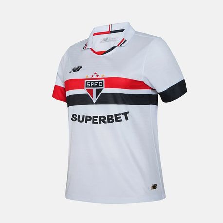 CAMISA FEM SPFC HOME 2024 TORCEDOR WT830478 BCO/VERM/PTO PP
