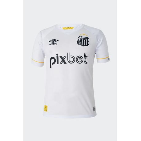 CAMISA MASC  UMBRO SANTOS OFICIAL 1 2023 (CLASSIC U31S01701 BRANCO/BRANCO/AMARELO P