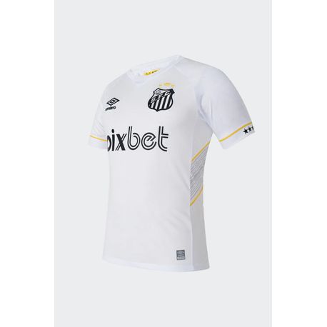 CAMISA MASC  UMBRO SANTOS OFICIAL 1 2023 (CLASSIC U31S01701 BRANCO/BRANCO/AMARELO P