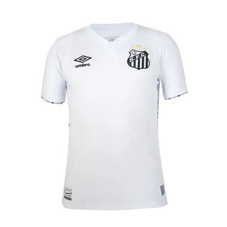 CAMISA MASC  UMBRO SANTOS OF  1 2024 TORCEDOR S/N U31S02633 BCO/PTO/BCO GG