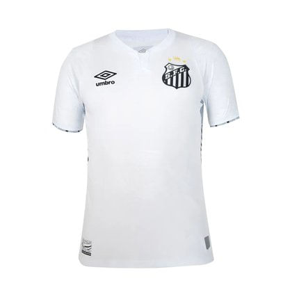 CAMISA MASC  UMBRO SANTOS OF  1 2024 TORCEDOR S/N U31S02633 BCO/PTO/BCO GG