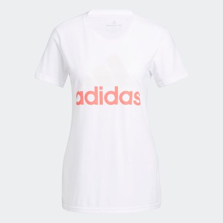 CAMISETA BRANCA LOGO COTTON HH8997 WHITE/ALMPNK/SEMTUR P
