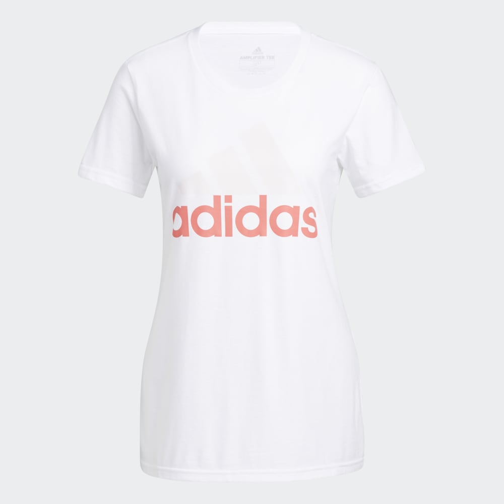 CAMISETA BRANCA LOGO COTTON HH8997 WHITE/ALMPNK/SEMTUR P