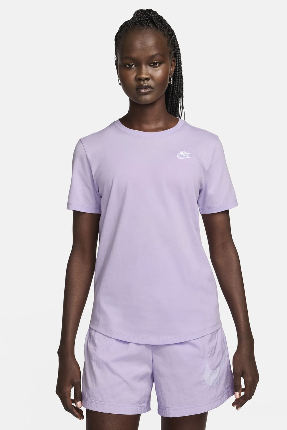 CAMISETA MANGA CURTA W NSW TEE CLUB DX7902-511 511-VIOLET MIST/(WHT) GG