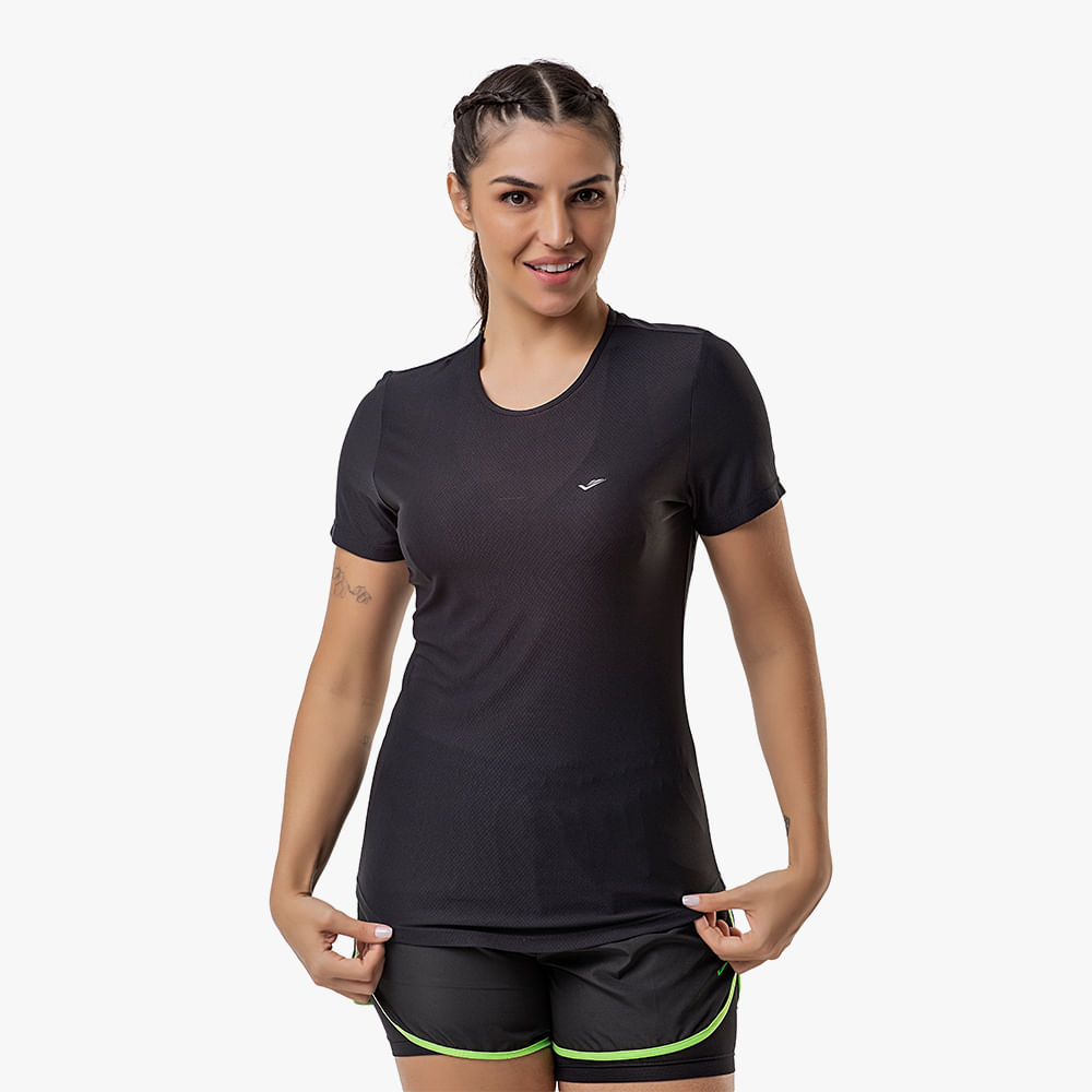 CAMISETA GOLA CARECA FEMININA 135 479 PRETO GG