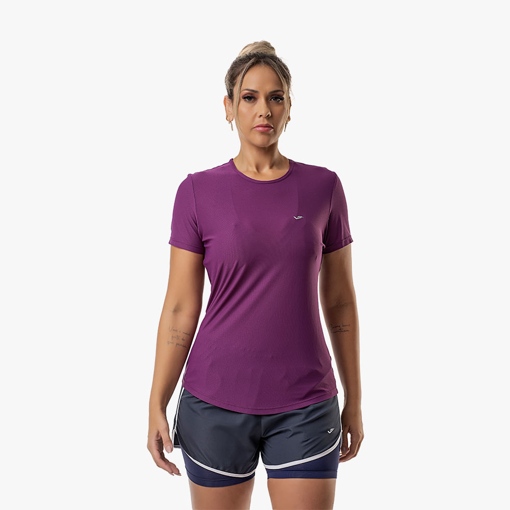 CAMISETA GOLA CARECA FEMININA 135 479 ROXO GG