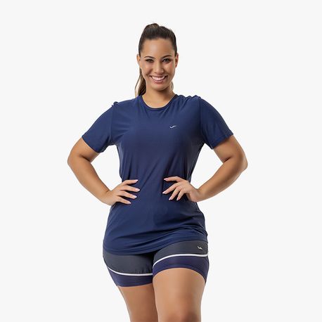 CAMISETA GOLA CARECA FEMININA 135 479 MARINHO G