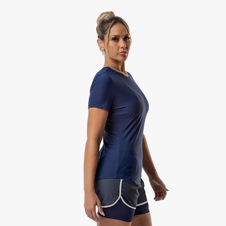CAMISETA GOLA CARECA FEMININA 135 479 MARINHO G