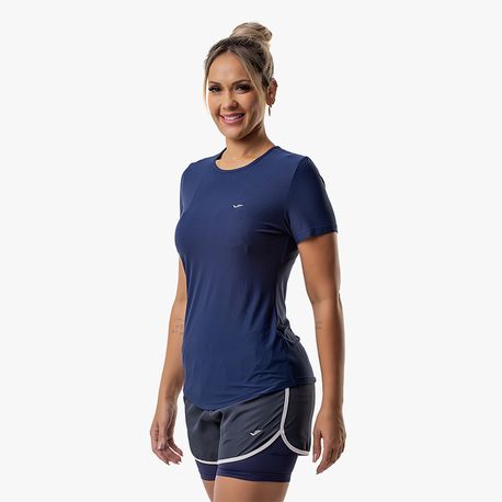 CAMISETA GOLA CARECA FEMININA 135 479 MARINHO G