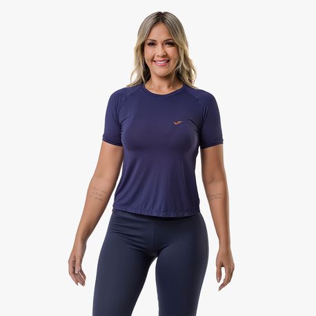 CAMISETA GOLA CARECA FEMININA 135 467 MARINHO/LRJ FLUOR P