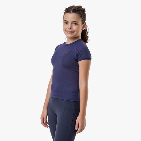 CAMISETA GOLA CARECA FEMININA 135 467 MARINHO/LRJ FLUOR P