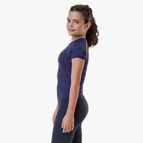CAMISETA GOLA CARECA FEMININA 135 467 MARINHO/LRJ FLUOR P