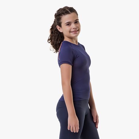CAMISETA GOLA CARECA FEMININA 135 467 MARINHO/LRJ FLUOR P