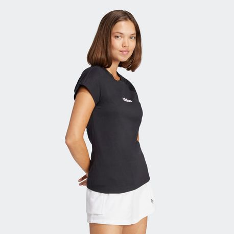CAMISETA LOGO LINEAR FEMININA JC8238 BLACK/WHITE GG