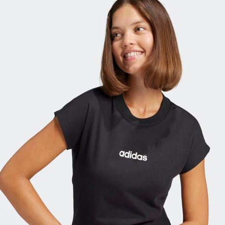 CAMISETA LOGO LINEAR FEMININA JC8238 BLACK/WHITE GG