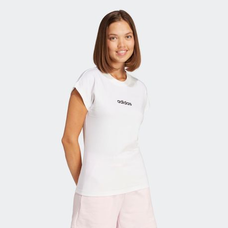 CAMISETA LOGO LINEAR FEMININA JC8239 WHITE/BLACK GG
