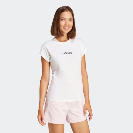 CAMISETA LOGO LINEAR FEMININA JC8239 WHITE/BLACK GG