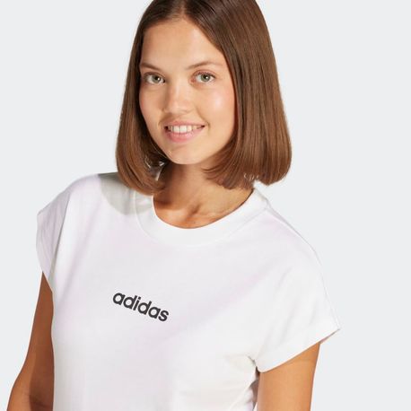 CAMISETA LOGO LINEAR FEMININA JC8239 WHITE/BLACK GG