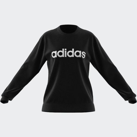 MOLETOM LOGO LINEAR SEM CAPUZ IC6878 BLACK/WHITE GG