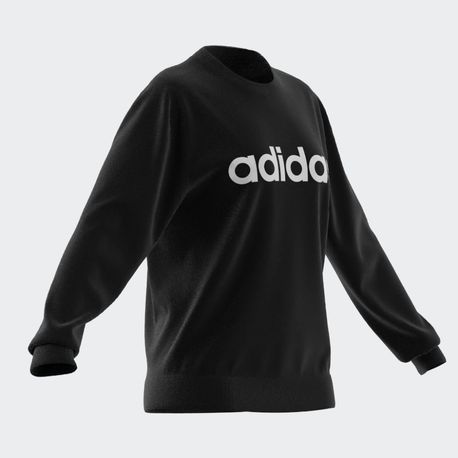 MOLETOM LOGO LINEAR SEM CAPUZ IC6878 BLACK/WHITE GG
