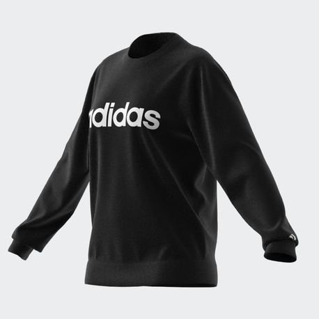 MOLETOM LOGO LINEAR SEM CAPUZ IC6878 BLACK/WHITE GG