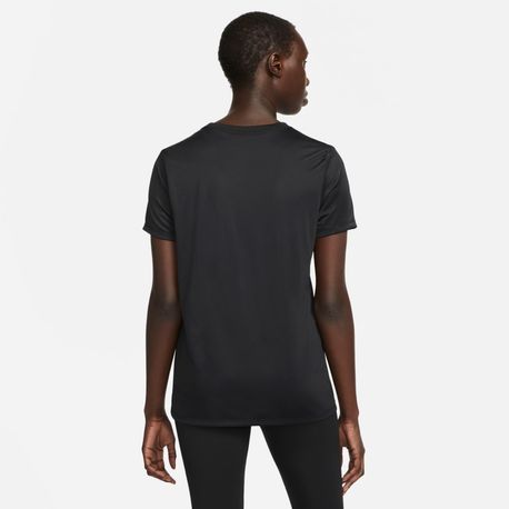 CAMISETA MC W NK DF TEE RLGD LBR DX0687-010 010-BLACK/WHITE P