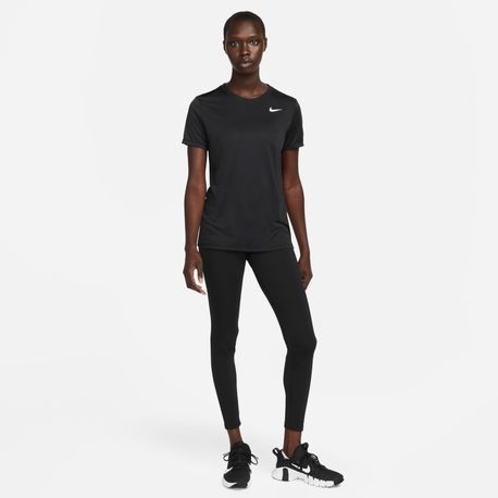 CAMISETA MC W NK DF TEE RLGD LBR DX0687-010 010-BLACK/WHITE P