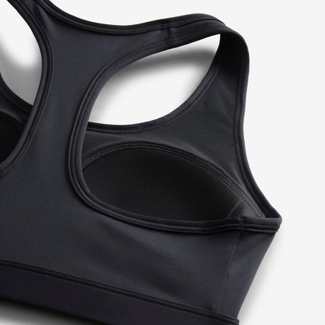 TOP W NK SWSH MED SPT BRA DX6821-010 010-BLACK (WHITE) GG
