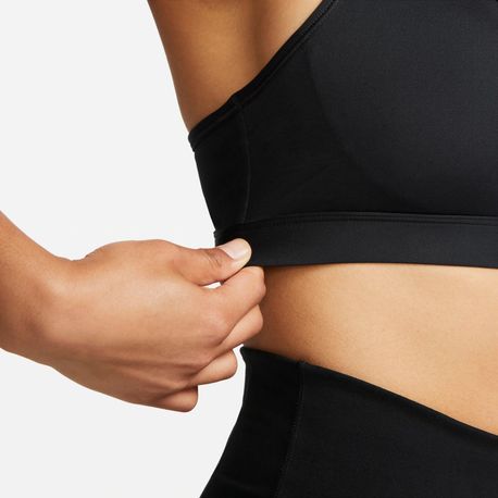 TOP W NK SWSH MED SPT BRA DX6821-010 010-BLACK (WHITE) GG