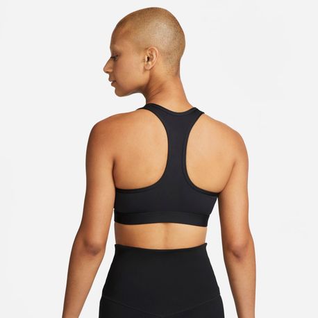 TOP W NK SWSH MED SPT BRA DX6821-010 010-BLACK (WHITE) GG