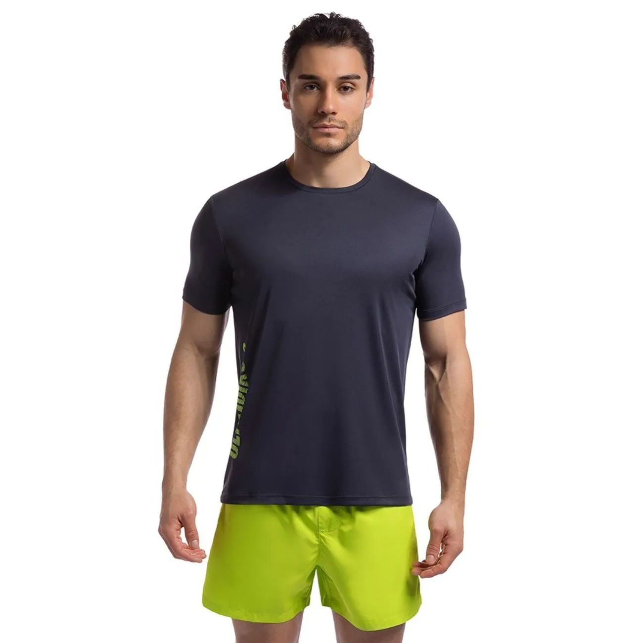 T-SHIRT BASIC LOGO MC M OBMST24643 MARINHO/LIMESURGE GG