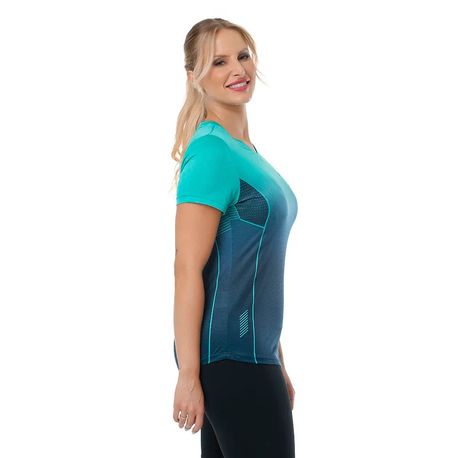 CAMISETA GOLA V FEMININA 135515 MARINHO/VERDE G