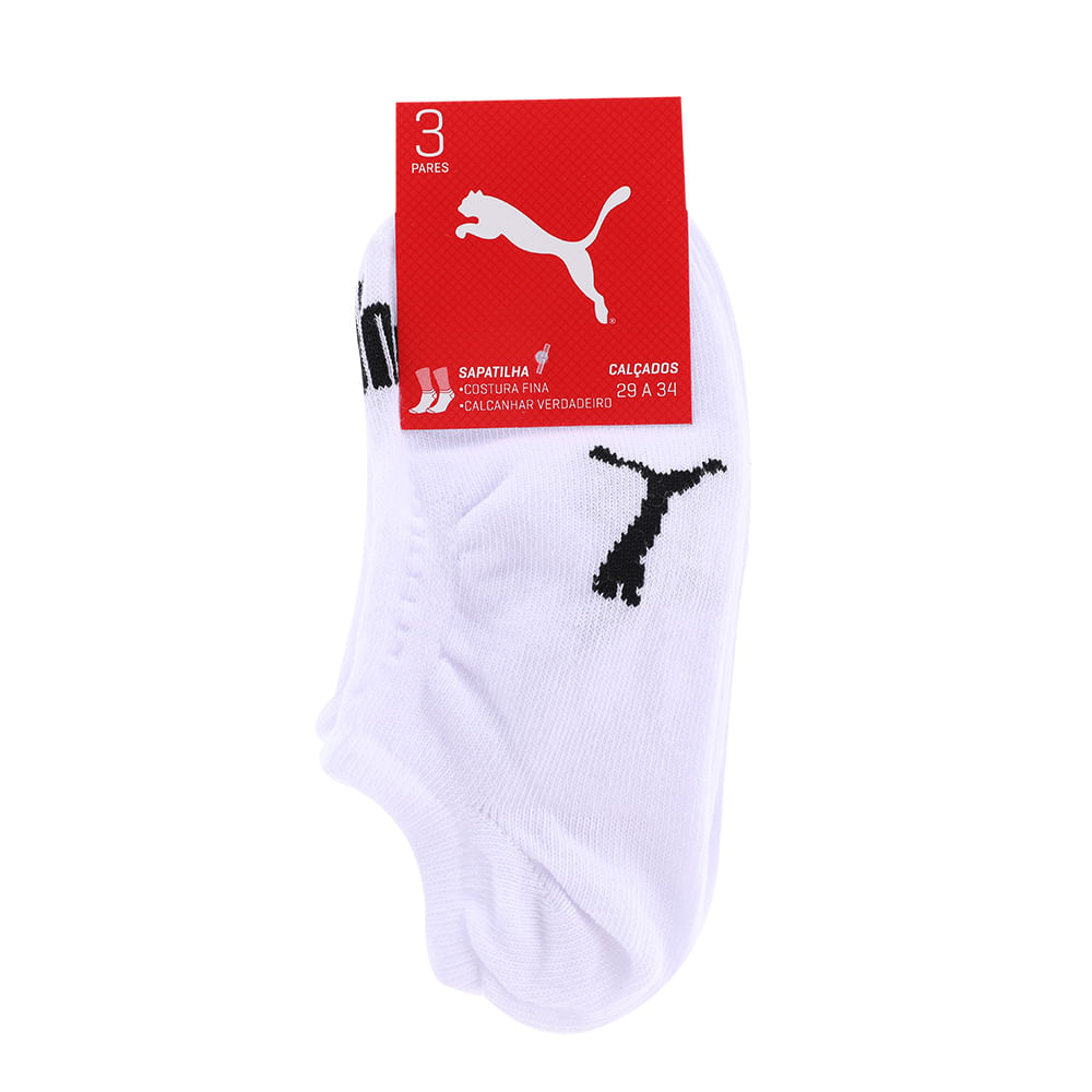 MEIA KIT C/3 INVISIVEL PUMA IN 2745-001 999-BRANCO 25/28